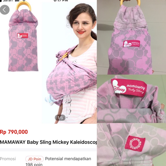 Preloved mamaway ring sling mickey