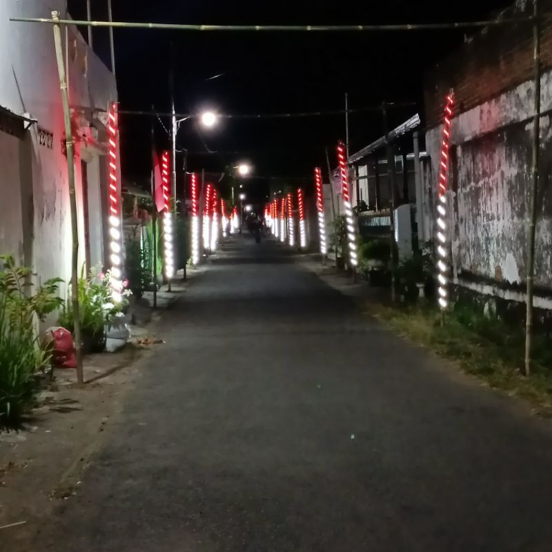 LAMPU LED STRIP 5050 MERAH PUTIH PANJANG 2METER 4 METER 6METER 8METER + ADAPTOR LAMPU AGUSTUS