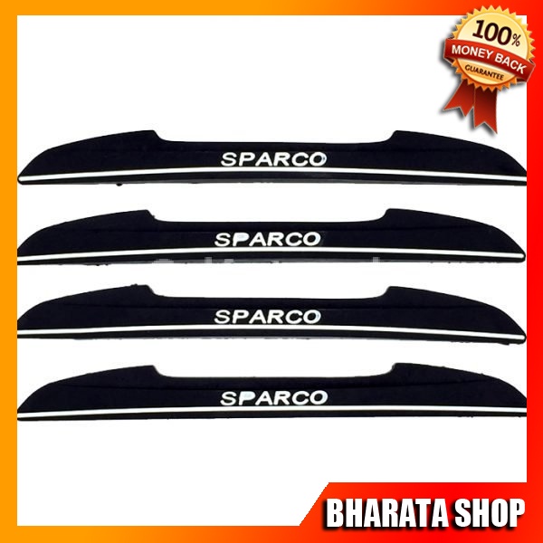 BHARATA DOOR GUARD SPARCO SLIM KARET PELINDUNG PINTU MOBIL WARNA HITAM DAN PUTIH