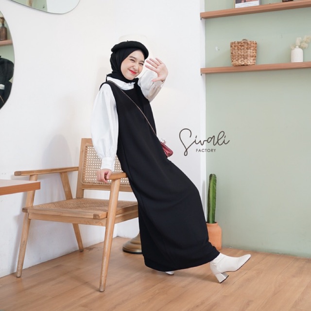 SIVALI Nora Long Dress | Inner Dress Panjang Bahan Tebal Tanpa Lengan - Inner Gamis Wanita Premium 2000