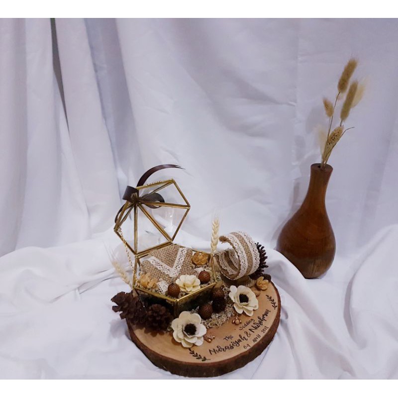 RING BOX LENGKAP KOTAK TERARRIUM LENGKAP 1 SET PERHIASAN KOTAK LAMARAN SESERAHAN KOTAK NIKAH MAHAR