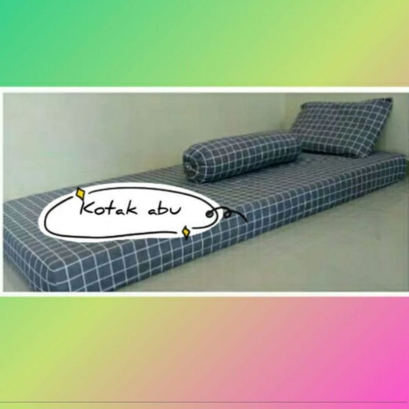 sprei karet sudut set bantal 1 guling 1 90x200x15,100*200*15 &amp; 120*200*15