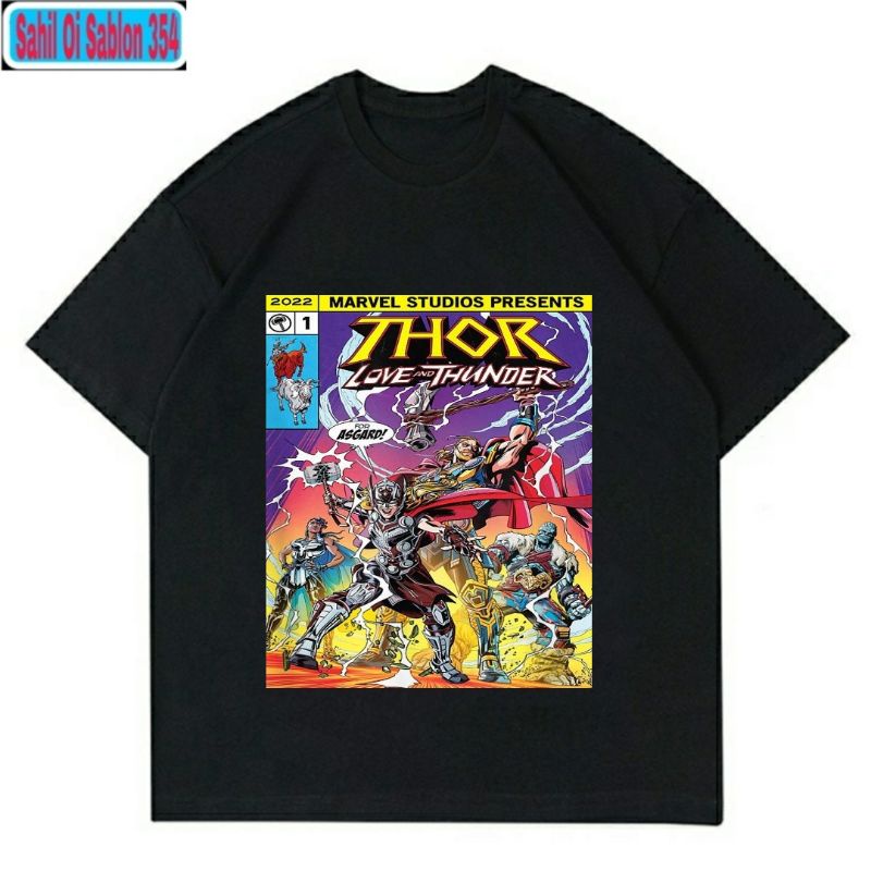 KAOS BAJU THOR LOVE AND THUNDER T-shirt MARVEL COMIC  unisex ANAK/DEWASA tee Bisa COD