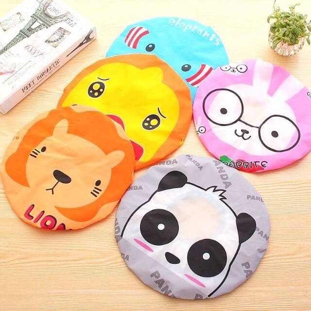 shower cap (ISI 2PCS ) motif topi keramas bath mandi bathroom hats hair caps anti air waterproof motif