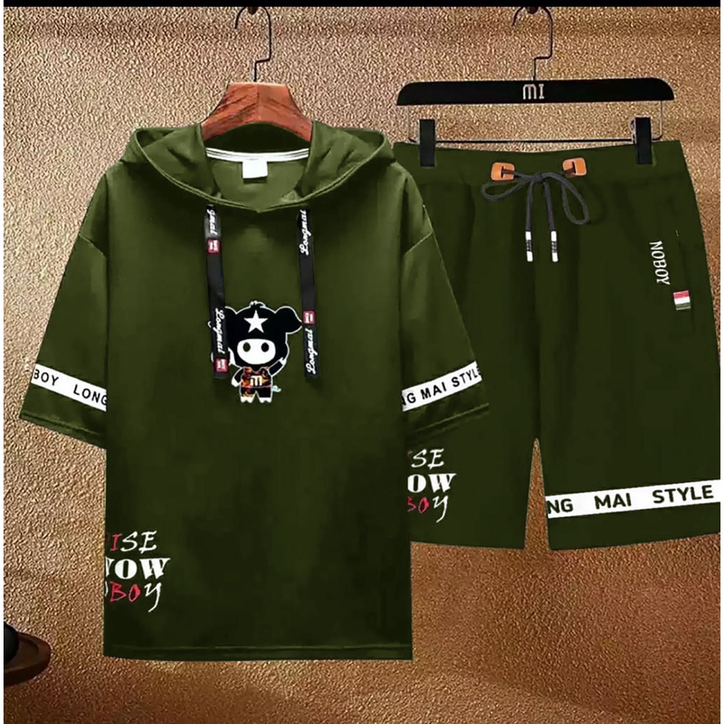 (BISA COD) SETELAN HOODIE OISE CMS TERBARU~SETELAN BAJU DAN CELANA LENGAN PENDEK MASA KINI