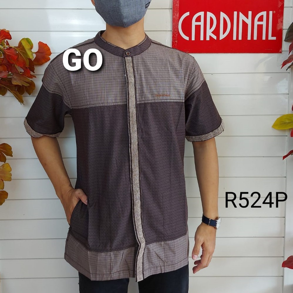 BB CARDINAL KEMEJA KOKO Taqwa Pakaian Pria Original Baju Muslim Salur Lengan Pendek Kekinian