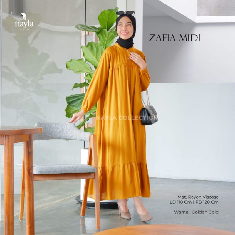 PAKAIAN DRESS WANITA ZAFIA MIDI BY NAYLA