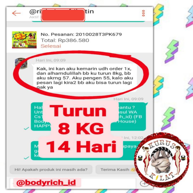 KURUS KILAT PAKET PEMULA Pelangsing Obat Diet Herbal Ampuh Penurun Berat Badan No Herballife Korset