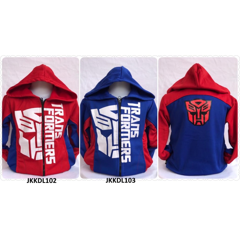 JAKET ANAK LAKI COWOK KARAKTER SUPERHERO - UKURAN M, L, XL, XXL