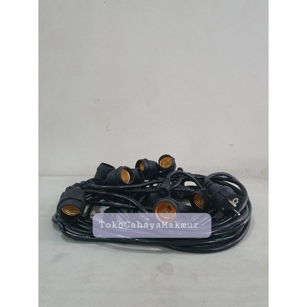 Kabel Fitting Lampu Gantung Cafe 10m 10meter 10 Fitting E27 Outdoor