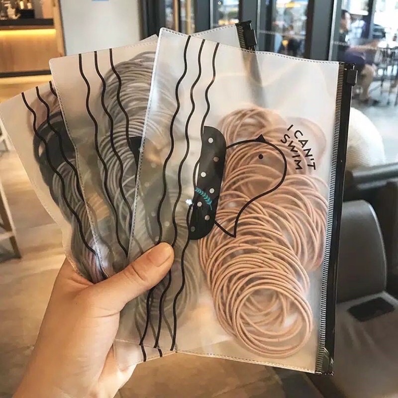 Kunciran Rambut murah 100pcs ‼️ kuncir rambut hitam polos / kuncir rambut warna / ikat rambut / jepi