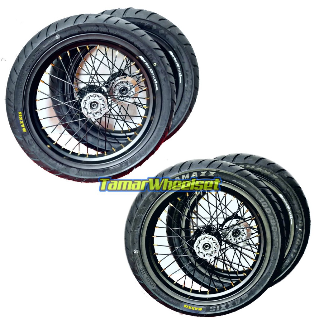 VELG SET SUPERMOTO KLX, BANSET SUPERMOTO KLX BF,RODA SUPERMOTO KLX BF, SUPERMOTOD DTRACKER