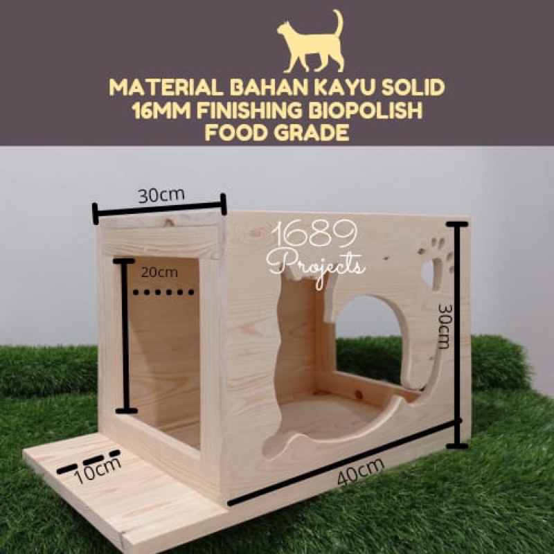 Kandang kucing kayu rumah kucing kayu cat house cat condo cat room