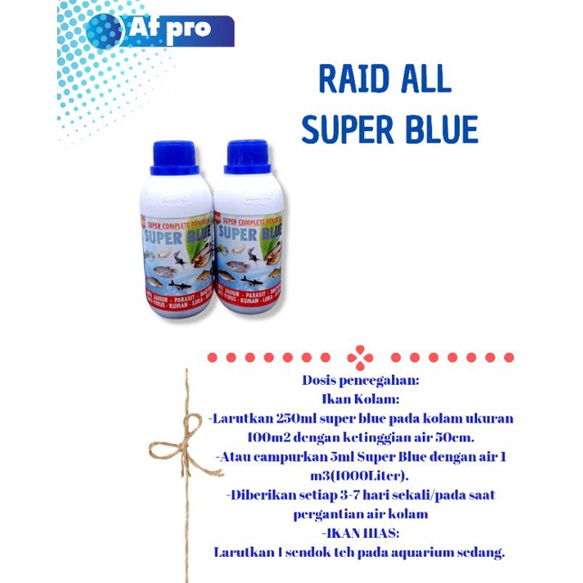 Obat Ikan anti jamur RAID ALL SUPER BLUE 250ML