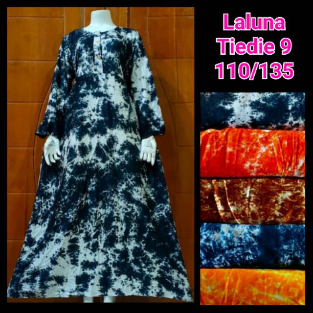 DASTER LALUNA RAYON - baju panjang busui lengan panjang payung adem murah motif tiedie