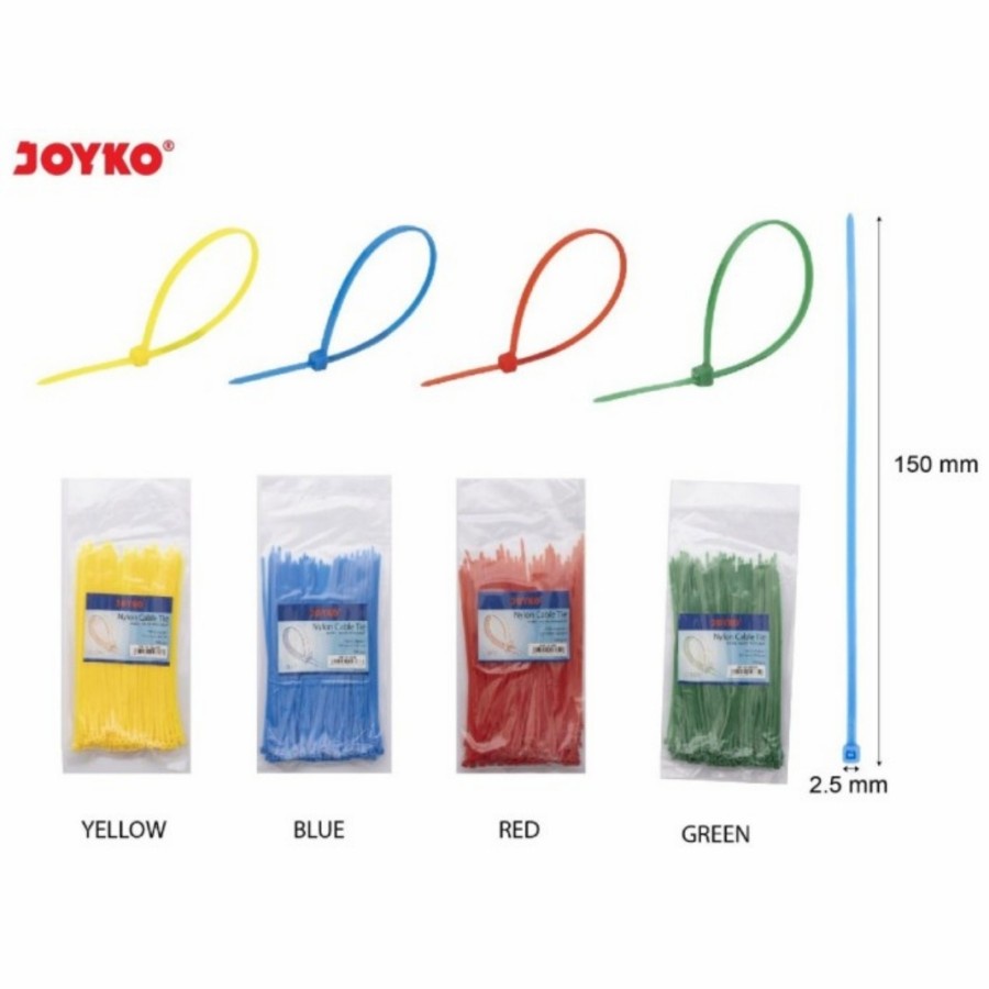 

Nylon Cable Ties JOYKO CBT10 Warna isi 100/Kabel Ties/Tali Ties