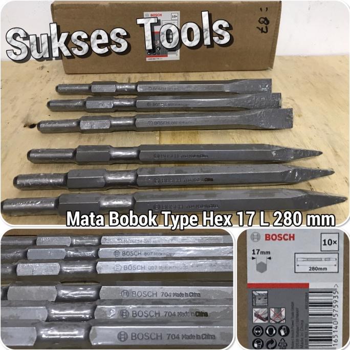 Mata Pahat Bosch Hex 17 Flat Point Chiesel Mata Bor Bobok Beton Tembok Termurah