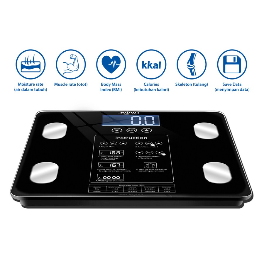 TIMBANGAN BADAN DIGITAL SCALE BODY FAT MONITOR BODY FAT ANALISIS 180KG