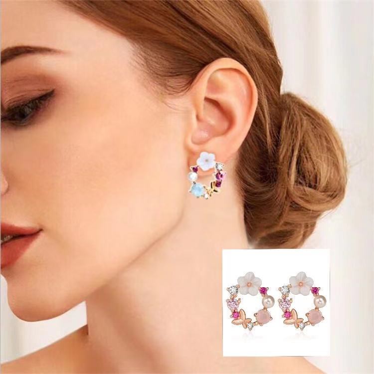 [COD] Anting Tusuk Aksen Bunga Aksesoris Fashion Untuk Wanita Import