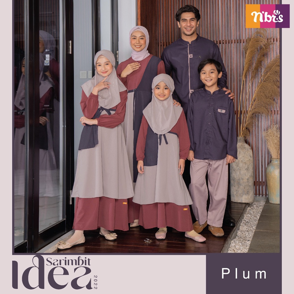 Nibras Sarimbit Idea Plum Baju Couple Keluarga Sarimbit Lebaran Kompak Seragam Pengajian