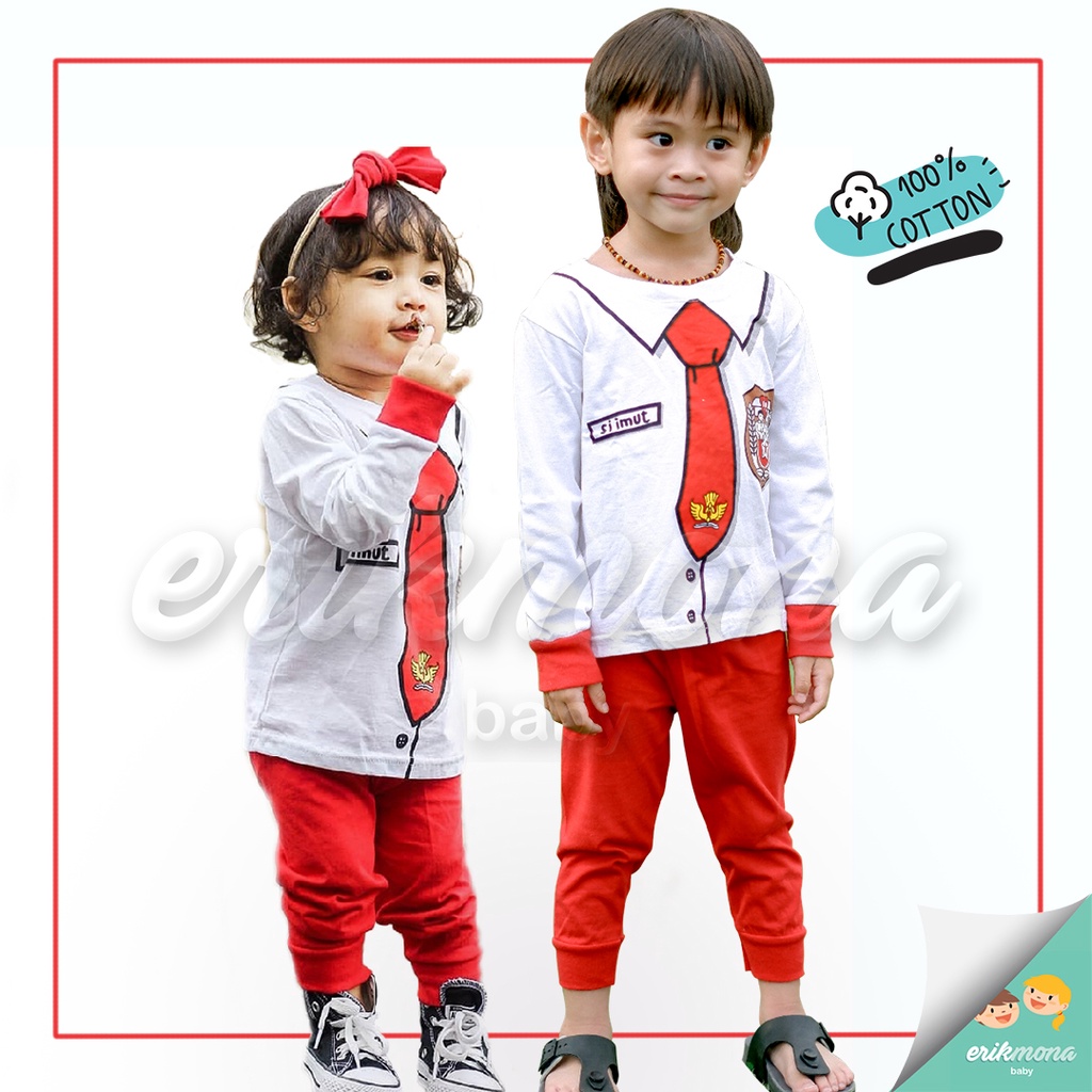 baju piyama anak baju anak cowo cewe piyama bayi model seragam SD 2y 3y 4y