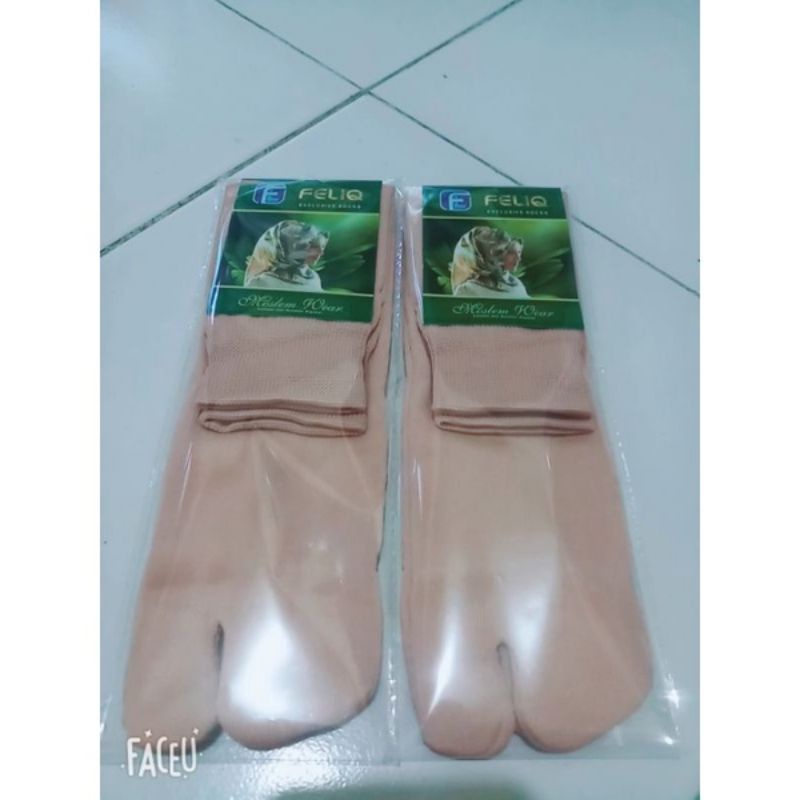 Kaos kaki jempol Muslimah PROMO telapak hitam atas coklat dan coklat polos dewasa bahan polyster dan Nylon-1