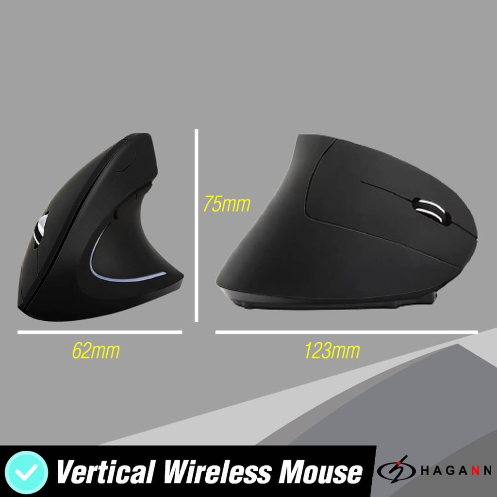 Mouse Wireless Vertical Gaming Ergonomis Laptop Vertikal Wireles USB Mause PC Komputer Game Ergonomic