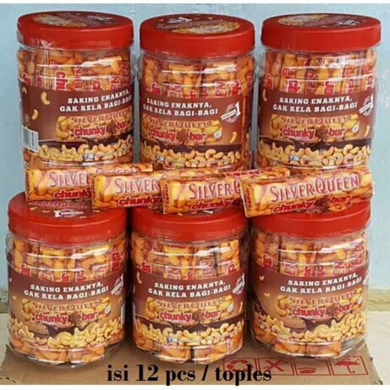 Silverqueen Chunky bar 26 gram per box/toples (jar) free custom ucapan