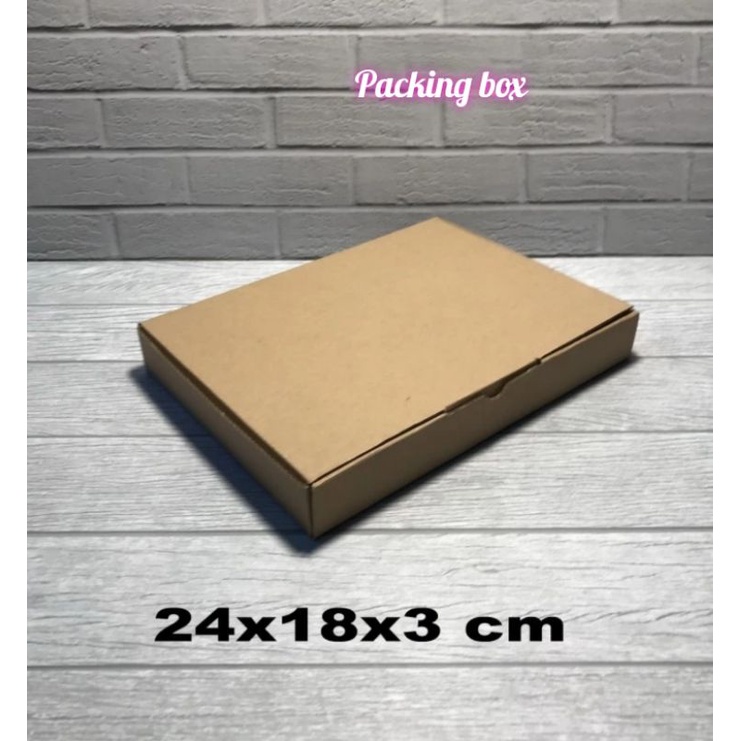 

kardus uk,24x18x3 cm box/karton die cut untuk packing dll