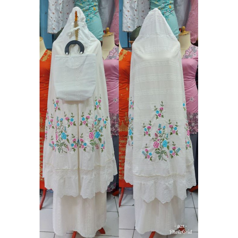 mukena bordir strimin khas bukittinggi padang