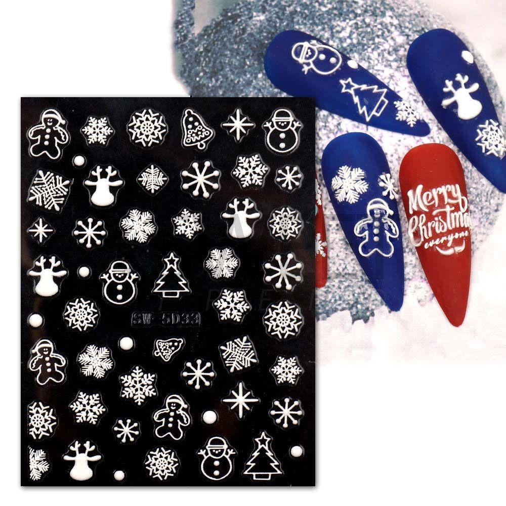 Mxbeauty Stiker Kuku Motif Natal 5D Untuk Dekorasi Nail Art