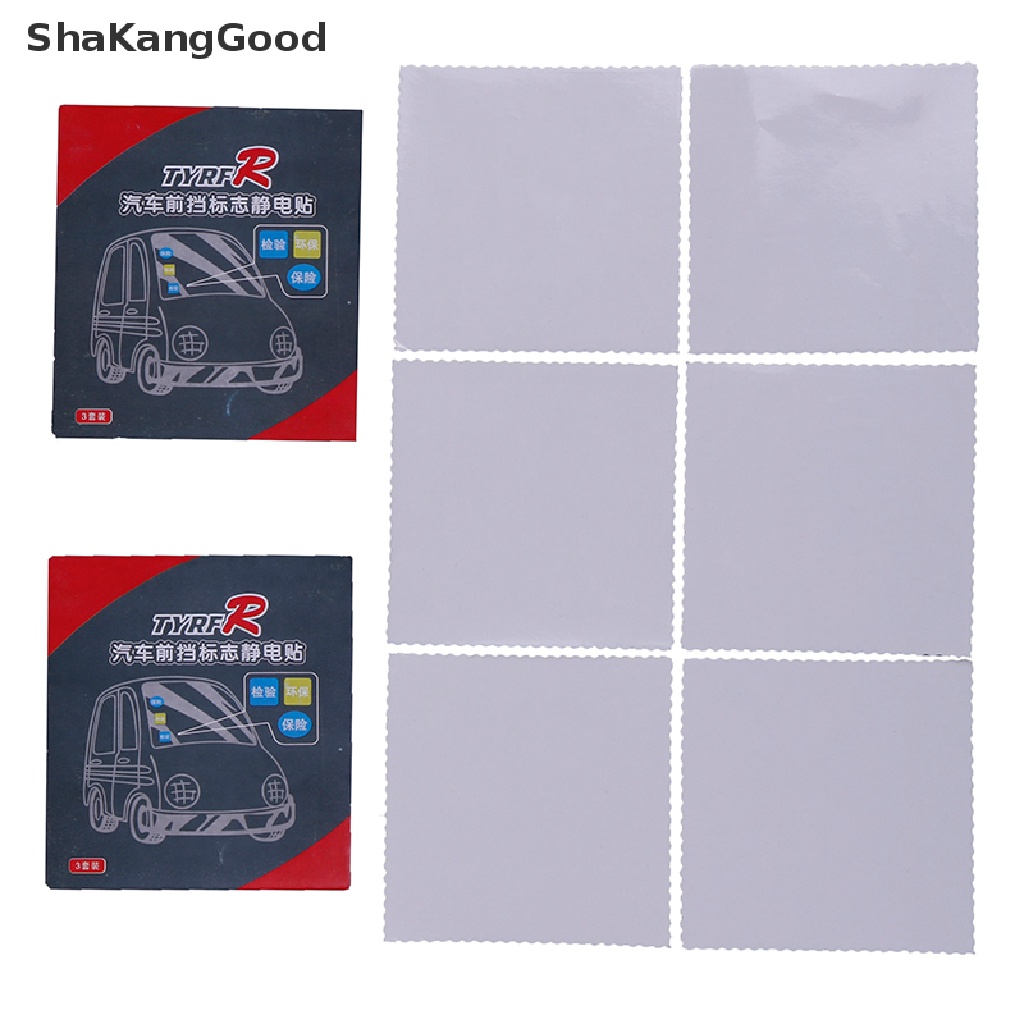 Skid 6pcs / lot Stiker Film Elektrostatis Untuk Kaca Depan Mobil