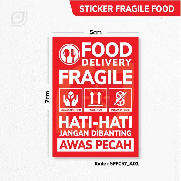 

FRAGILE STICKER FOOD awas barang pecah belah/STIKER LABEL CROMO jangan dibanting 50x70mm