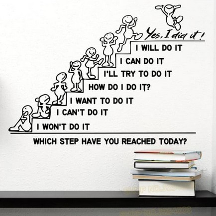 Wall Sticker Which step have you reached today Stiker Dinding Cafe