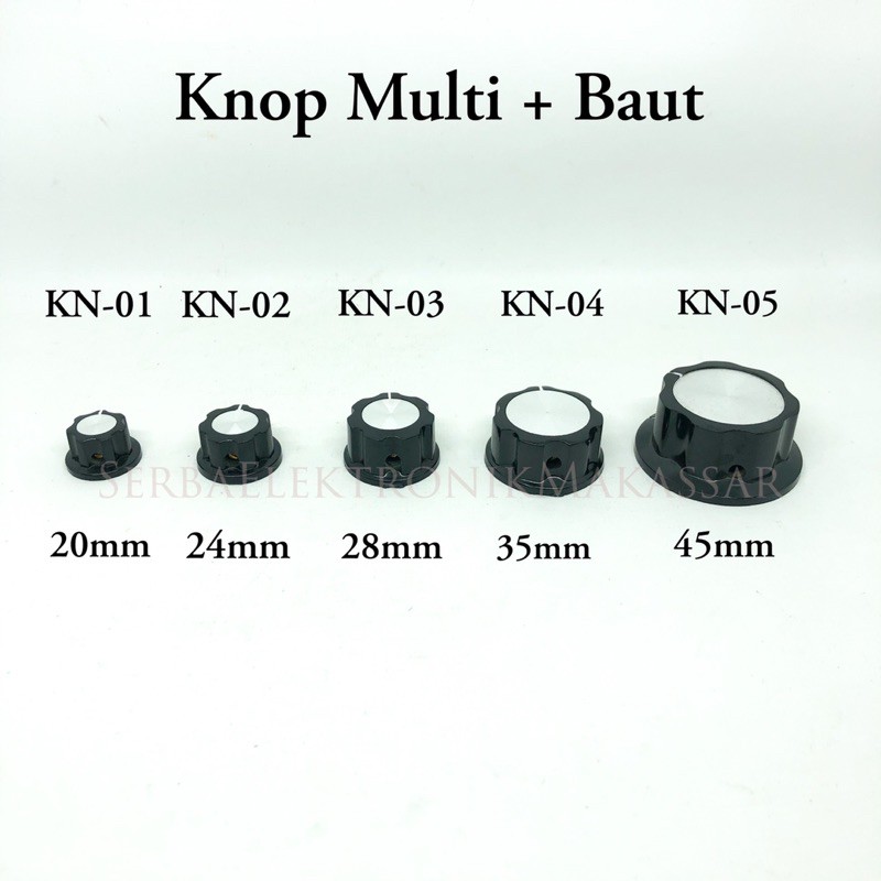 Knop Multi Potensio Gelombang KN-01 KN-02 KN-03 KN-04 KN-04 KN-05 20mm 24mm 28mm 35mm 45mm