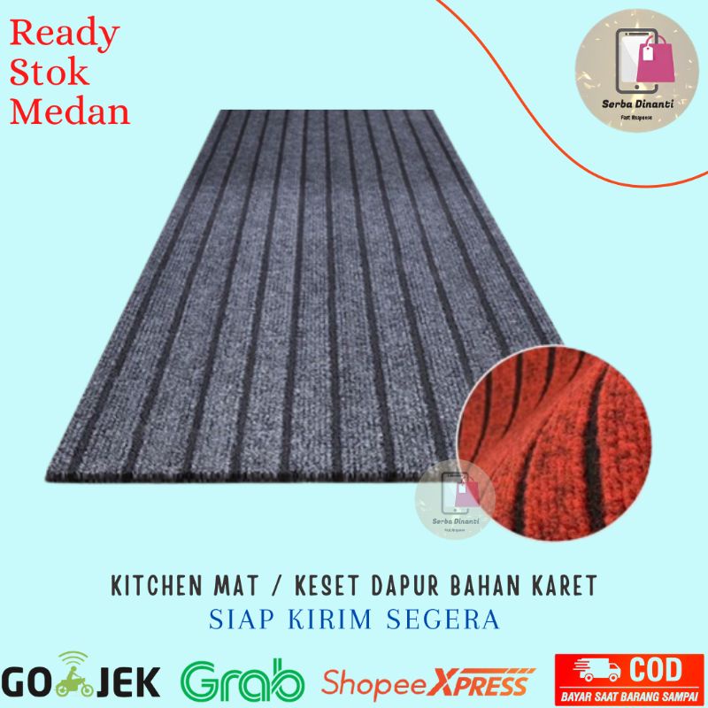 Kitchen Mat / Keset Dapur Bahan Karet PVC Premium AntiSlip (1SET 2PCS)