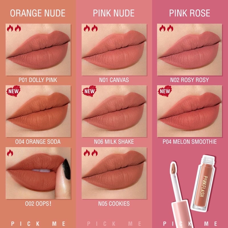 PINK FLASH Oh My Kiss All Day Matte Lipstick Longlasting Transferproof Tahan Lama Pink Flash