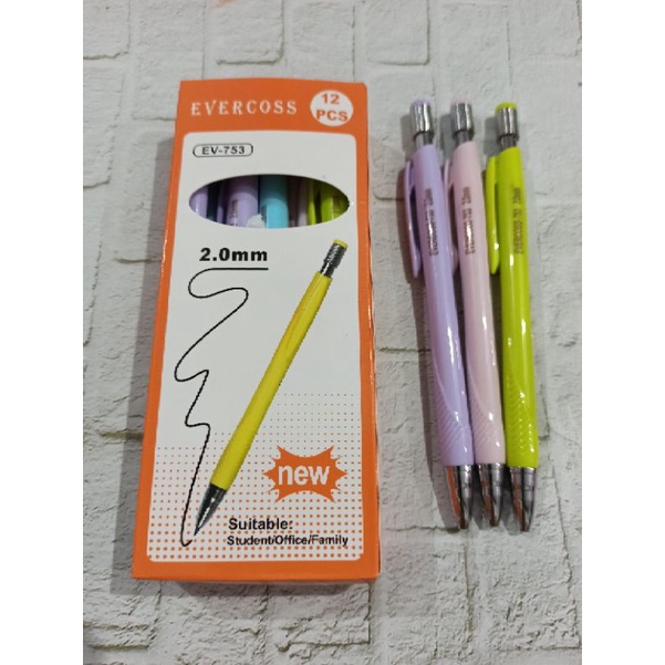 Pensil mekanik isi 2.0 evercoss isi 12 Pcs