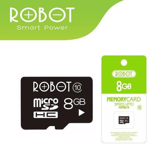 MEMORY CARD ROBOT 8GB 45MB/S RT8G ROBOT STORAGE 8GB CLASS 10 MICRO SD