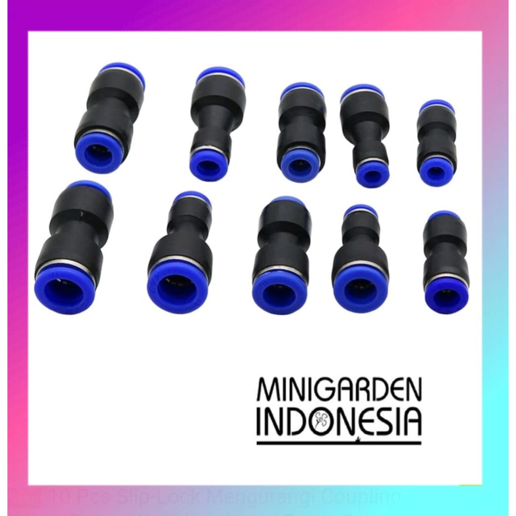 REDUCER SLIP LOCK JOINER 8X6MM selang konektor lurus pneumatic PU push in  fitting udara mist nozzle