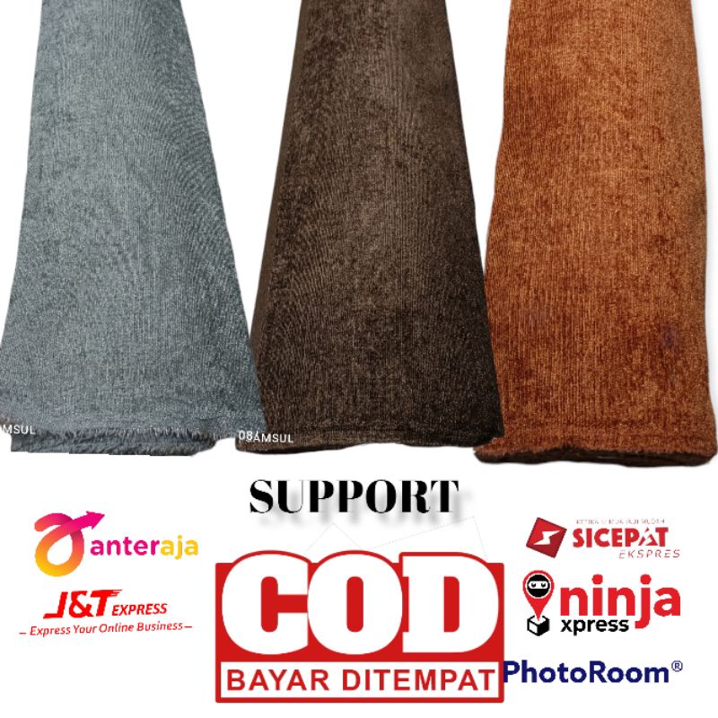 Kulit Bahan Kain Furniture Sofa Kursi Jok Chenille Polos Murah Meteran