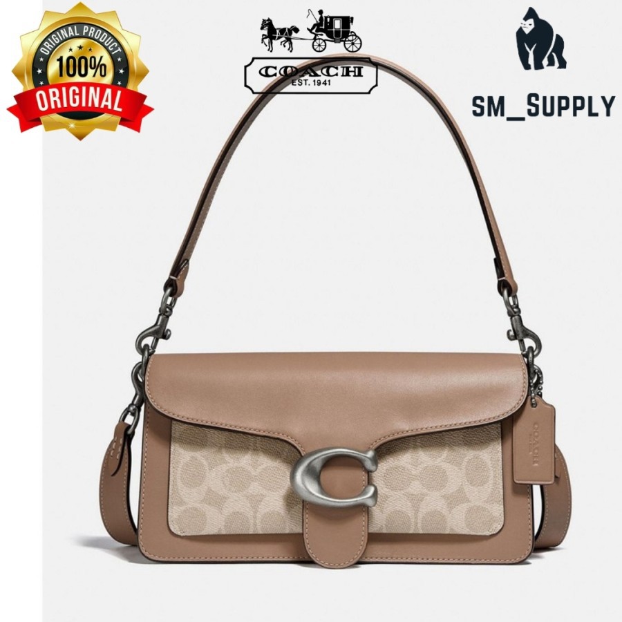 TAS COACH TABBY SHOULDER BAG 26 IN SIGNATURE CANVAS SANS TAUPE