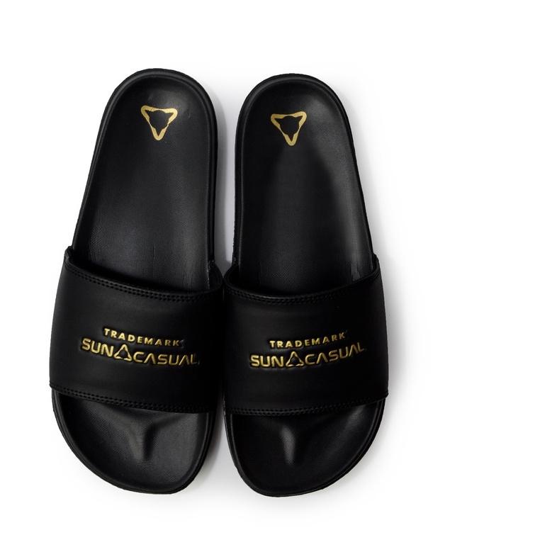 FREE ONGKIRSun Casual - Proto Black / Gold | Slippers Slide | Sandal Pria|RA7