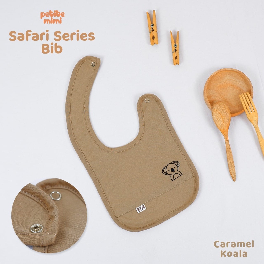 PETITE MIMI SAFARI SERIES BIB SEALIFE BIB SLABBER ANAK CELEMEK MAKAN ANAK TADAHAN ILER ANAK BAYI