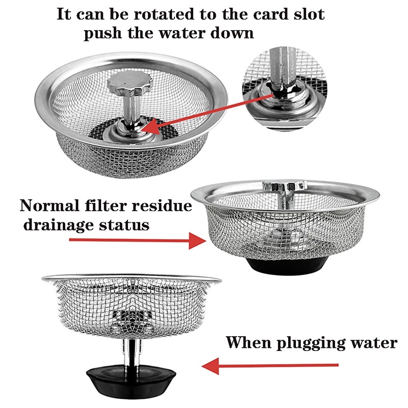 1 Pc Saringan Sampah Bahan Stainless Steel Untuk Wastafel Dapur