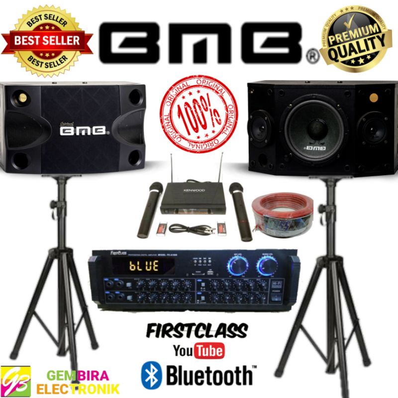 paket karaoke bluetooth bmb original paketan sound system Speaker BMB mic wireless home theater Ori