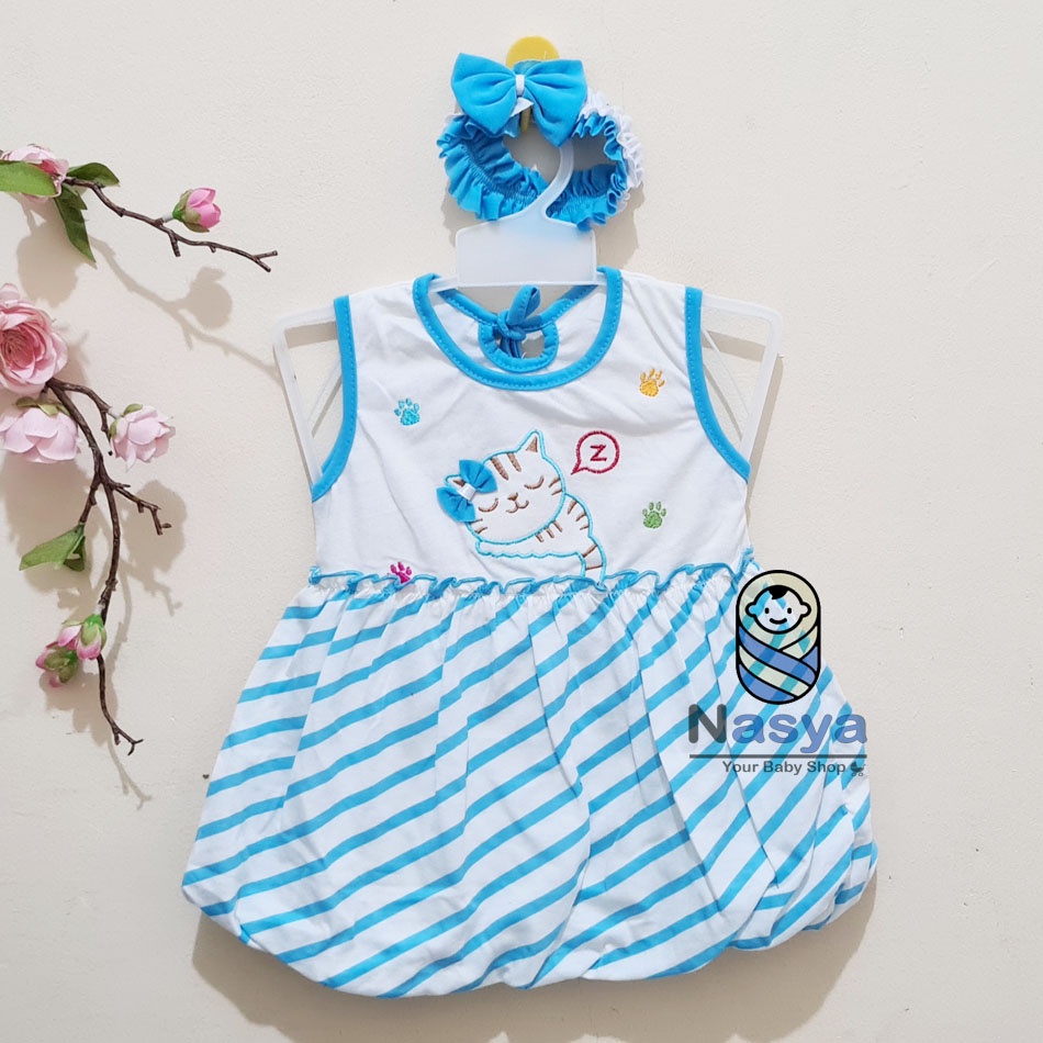 [P-008] Dress Bayi (0-6 bulan) / Setelan Bayi Perempuan Pita &amp; Animal