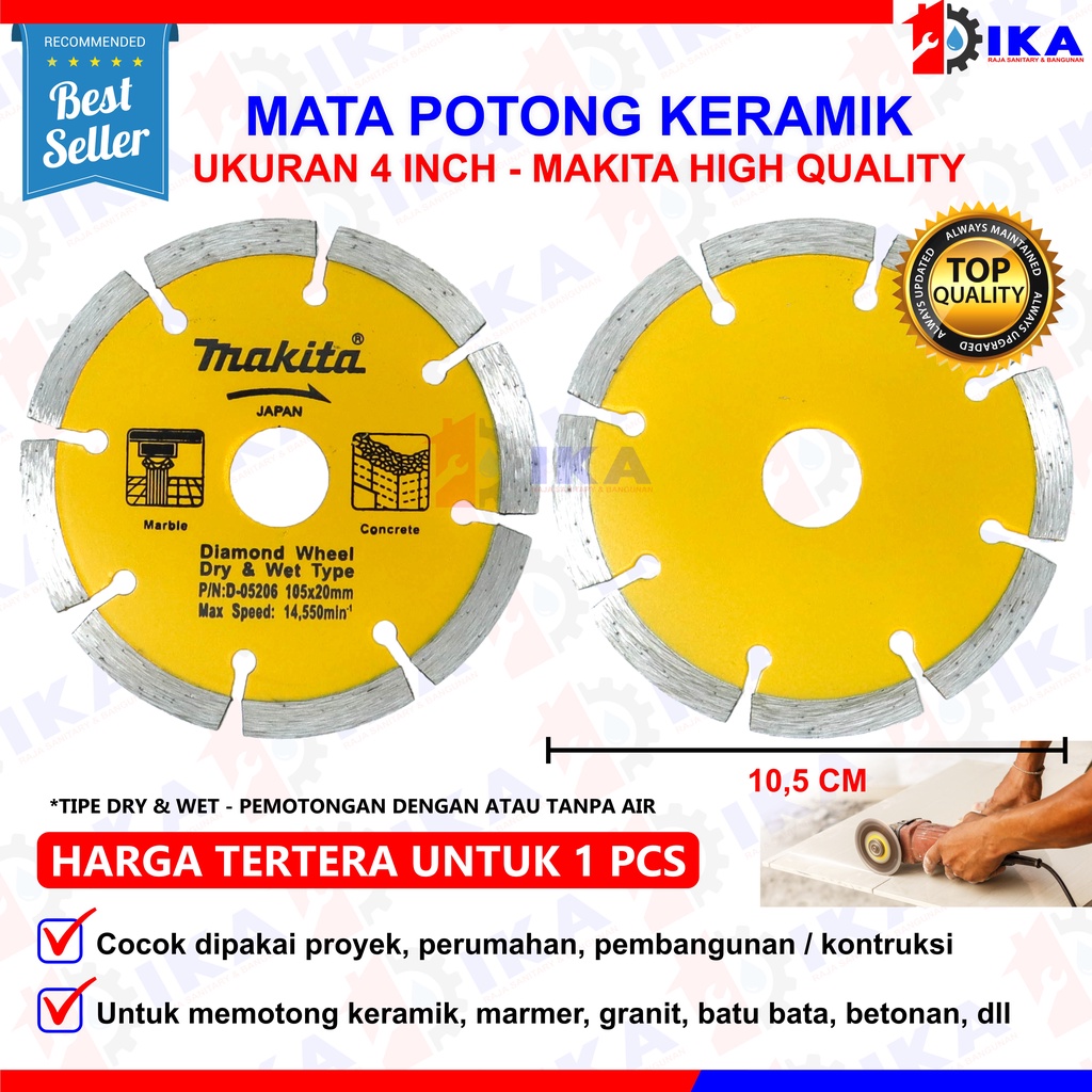 Mata Potong Keramik 4 inch Kering Basah Makita / Diamond Wheel Dry Wet Makita diamond cutting wheel 4&quot; inch turbo mata gerinda potong keramik basah &amp; kering