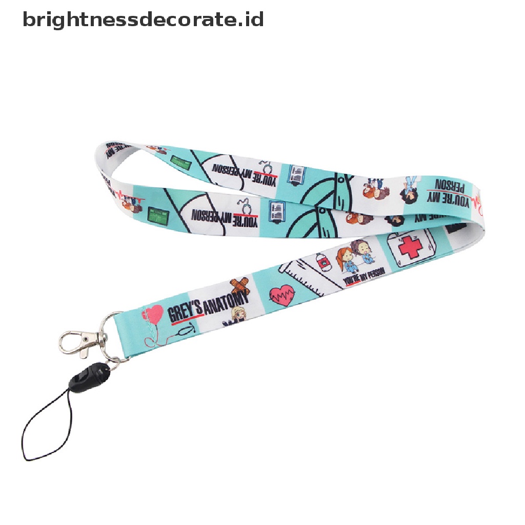 Tali Lanyard Leher Motif Print Dokter / Perawat Untuk Holder Kartu ID / Handphone