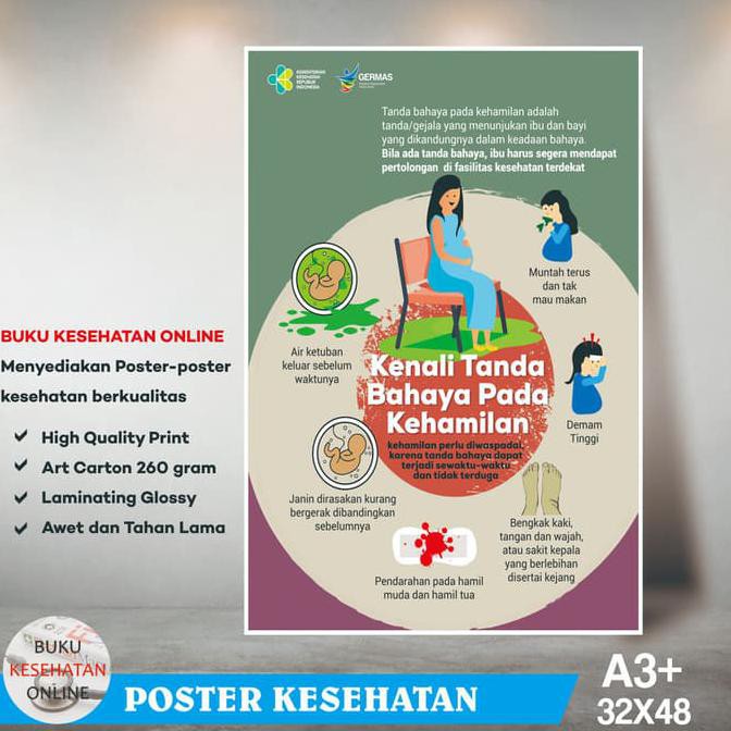 

Poster Kesehatan Tanda Bahaya Pada Kehamilan - Laminating Glossy TERPERCAYA